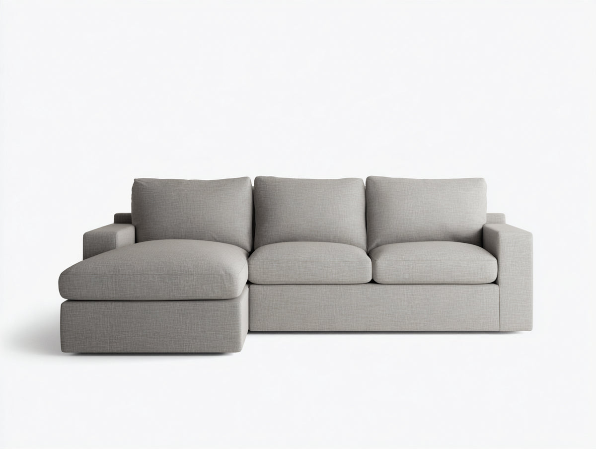 Divano angolare - Tessuto - 265x158x86 cm - Beige tortora - Moderno