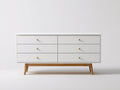 Cassettiera - Legno - 132x45x82 cm - Bianco-Naturale - Design scandinavo