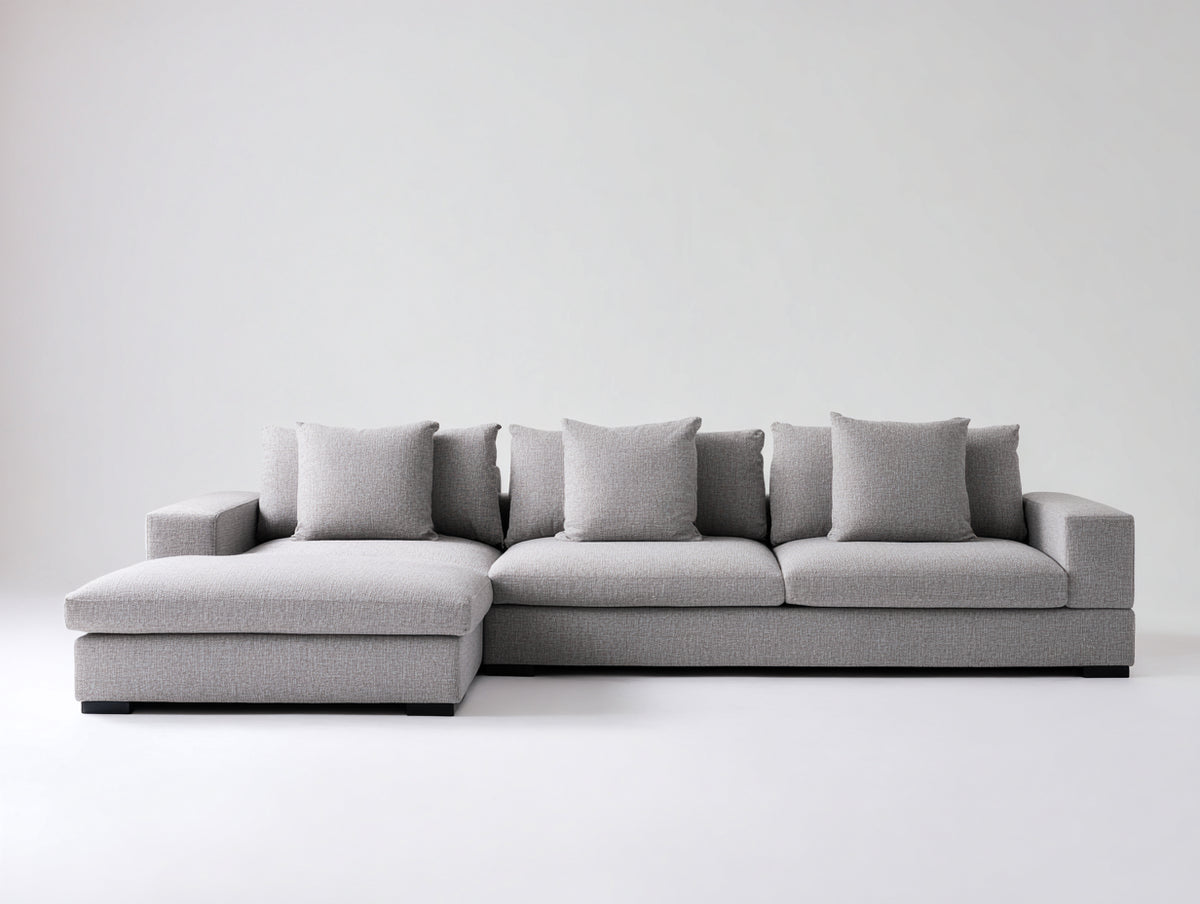 Divano angolare - Tessuto - 304x172x84 cm - Grigio chiaro - Contemporaneo