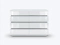 Cassettiera - Legno - 106x44x93 cm - Bianco - Design minimalista lucido