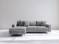 Divano angolare - Tessuto - 272x160x83 cm - Grigio mélange - Contemporaneo