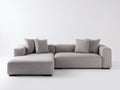 Divano angolare - Tessuto - 276x166x82 cm - Grigio tortora - Moderno