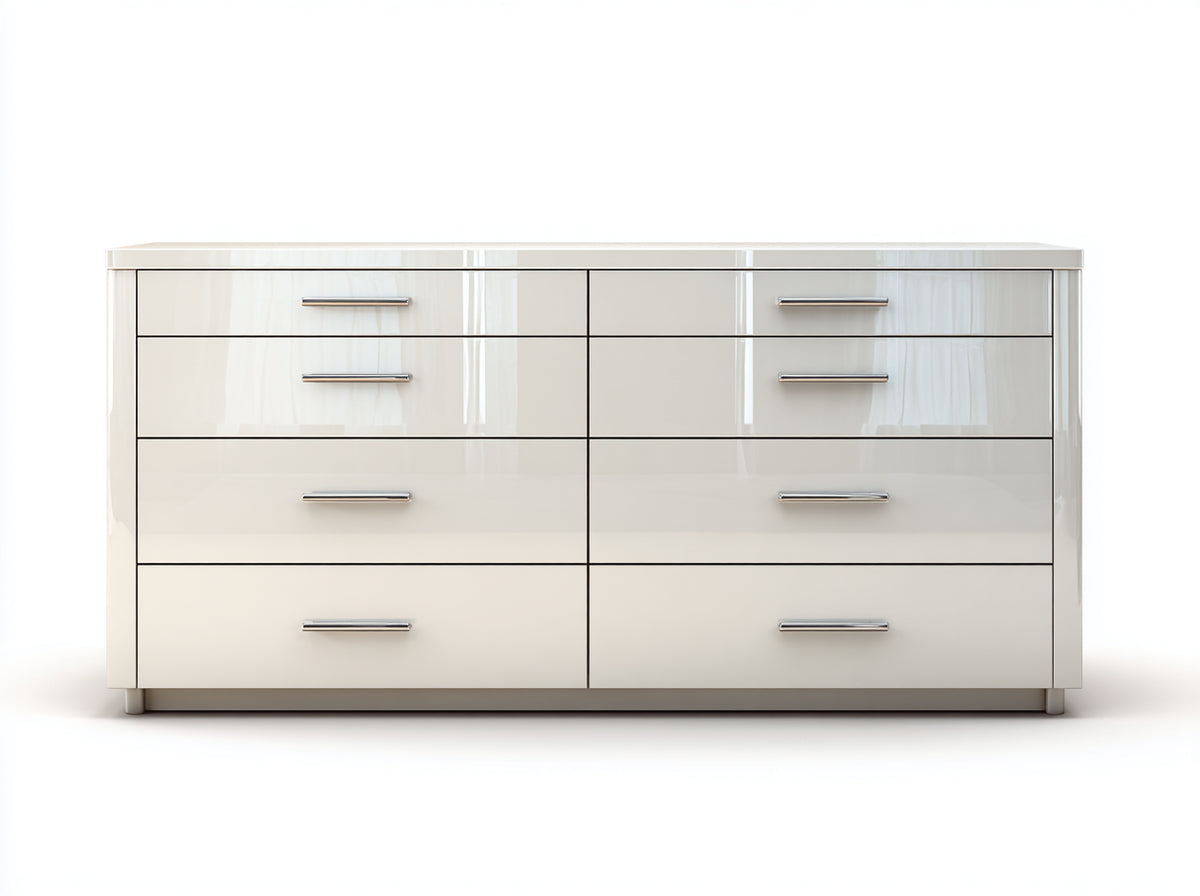 Cassettiera - Legno - 150x46x90 cm - Bianco - Design contemporaneo