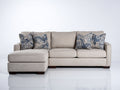 Divano angolare - Tessuto - 271x158x86 cm - Beige - Stile classico contemporaneo