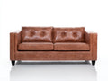 Divano a due posti - Pelle - 180x88x82 cm - Marrone cognac - Design classico