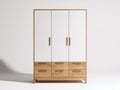 Armadio - Legno - 158x58x198 cm - Bianco-Naturale - Design scandinavo