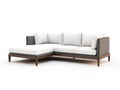 Divano angolare - Tessuto-Legno - 269x165x83 cm - Bianco-Marrone - Stile moderno