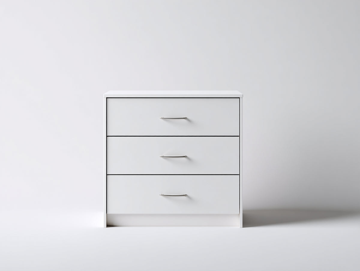 Cassettiera - Legno - 76x42x82 cm - Bianco - Design minimalista