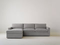 Divano angolare - Tessuto - 238x151x84 cm - Grigio chiaro - Stile moderno