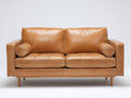 Divano a due posti - Pelle - 186x90x84 cm - Cognac chiaro - Design moderno