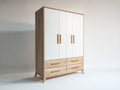 Armadio - Legno - 165x60x205 cm - Bianco-Naturale - Design moderno