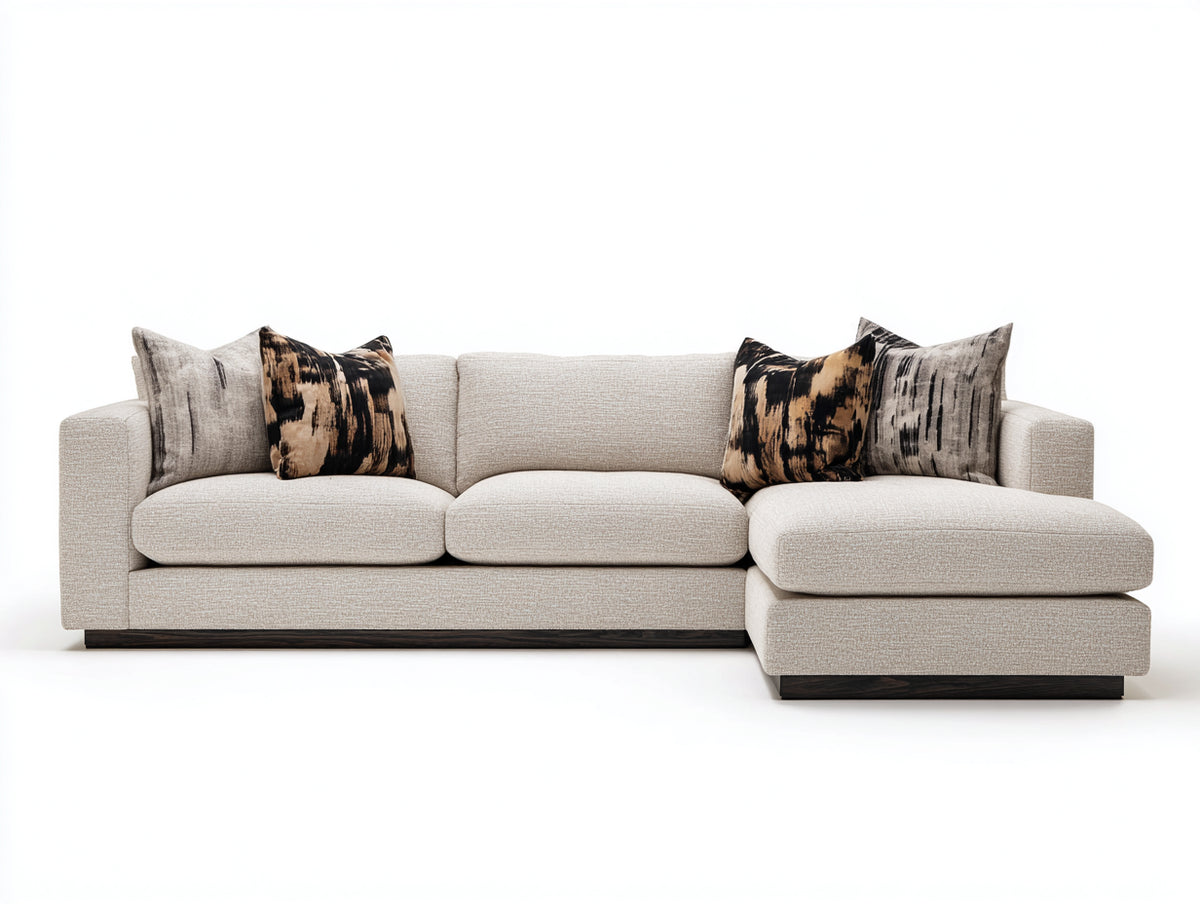 Divano angolare - Tessuto - 290x168x84 cm - Beige chiaro - Stile contemporaneo
