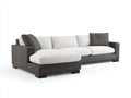 Divano angolare - Tessuto - 286x170x84 cm - Grigio scuro-Avorio - Stile contemporaneo