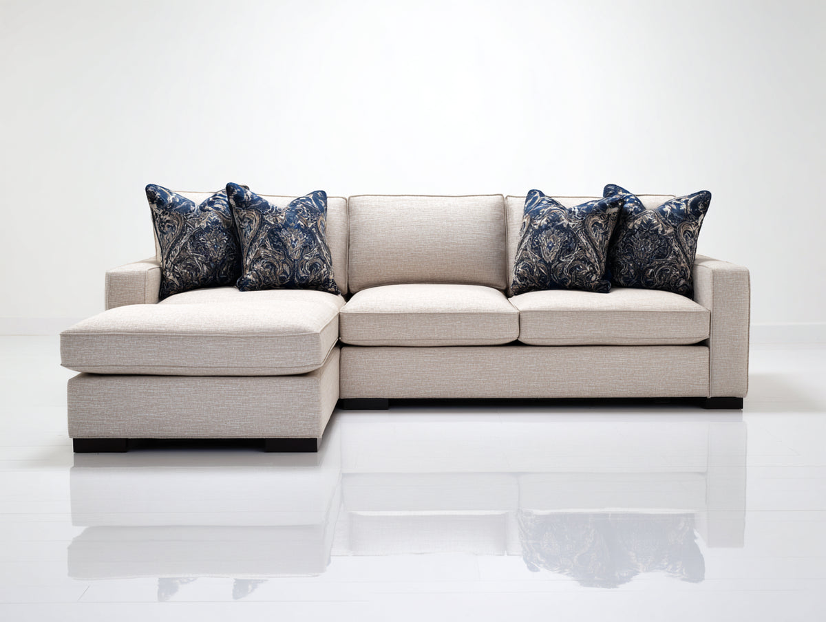 Divano angolare - Tessuto - 276x161x85 cm - Beige - Stile minimalista