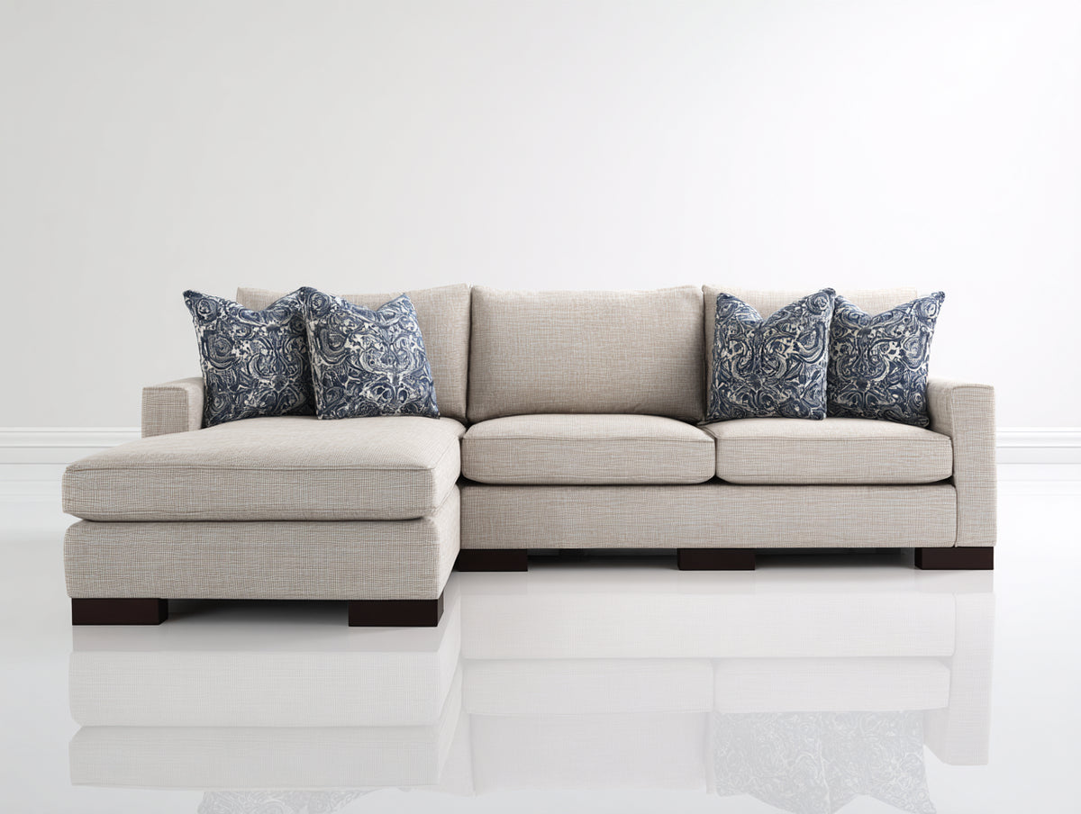 Divano angolare - Tessuto - 278x160x85 cm - Beige chiaro - Stile contemporaneo