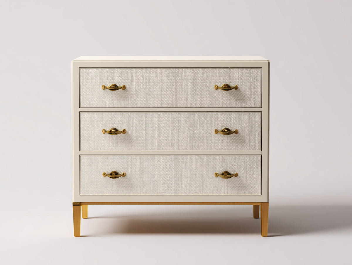 Cassettiera - Legno - 92x44x88 cm - Crema - Design elegante